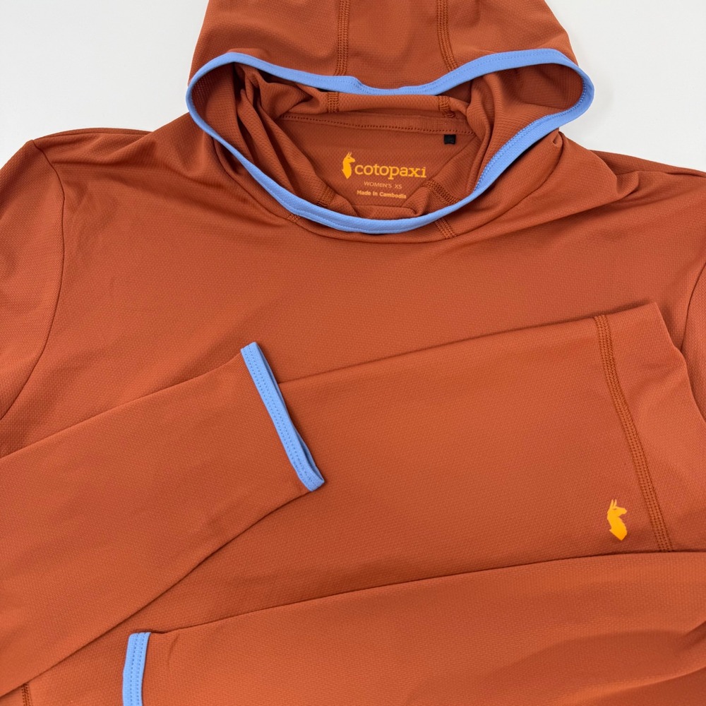 Cotopaxi Womens XS Rust Orange Sun Hoodie S22478W236 Active Hiking Top FLAW